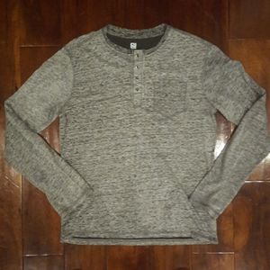 Men's Black Long Sleeve Henley